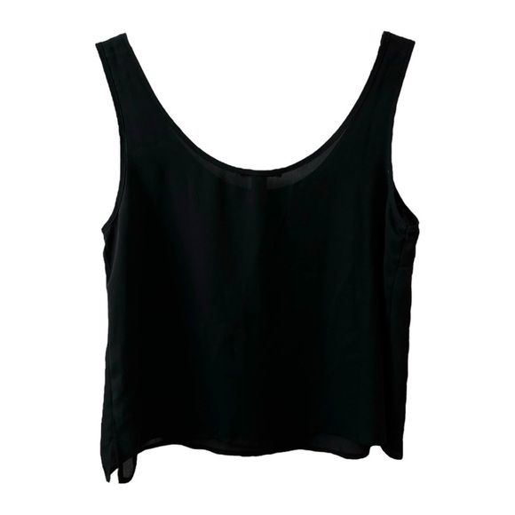 Forever 21 Black Sheer Boxy Tank Top Cropped Scoop Neck Women's M - Picture 2 of 10